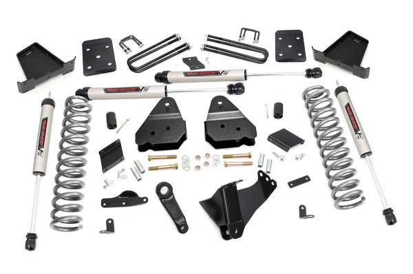 Rough Country - 4.5 Inch Suspension Lift Kit No Rear Overload Springs w/V2 Shocks 15-16 F-250 4WD Rough Country