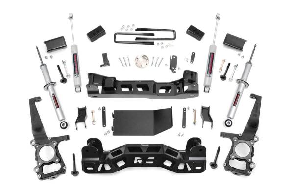 Rough Country - 4 Inch Suspension Lift Kit Lifted N3 Struts 14 F-150 4WD Rough Country