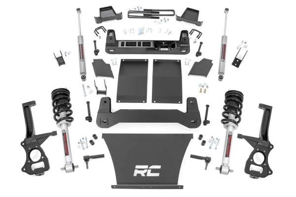 Rough Country - 4 Inch Suspension Lift Kit Lifted Struts 19-20 Silverado/Sierra 1500 Trailboss/AT4 4WD Rough Country