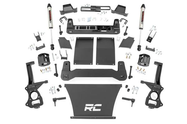 Rough Country - 4 Inch Suspension Lift Kit Strut Spacers & V2 Shocks 19 Silverado/Sierra 1500 Trailboss/AT4 4WD Rough Country