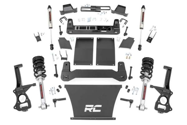 Rough Country - 4 Inch Suspension Lift Kit Lifted Struts & V2 Shocks 19-20 19-20 Silverado/Sierra 1500 Trailboss/AT4 4WD Rough Country