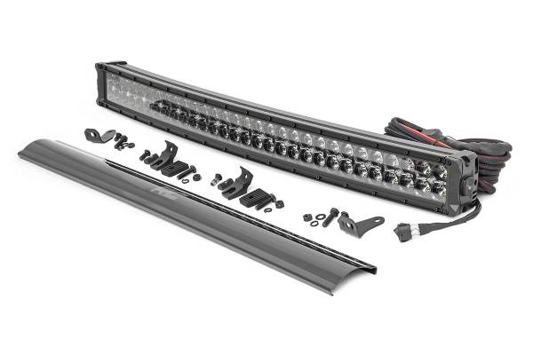 Rough Country - 30 Inch Curved CREE LED Light Bar Dual Row Black Series w/Cool White DRL Rough Country