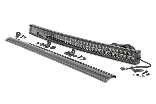 Rough Country - 40 Inch Curved CREE LED Light Bar Dual Row Black Series w/Cool White DRL Rough Country