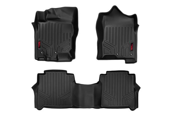 Rough Country - Heavy Duty Floor Mats Front/Rear-16-20 Nissan Titan, Titan XD Crew Cab Rough Country