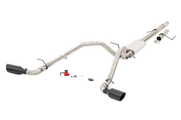 Rough Country - Dual Cat-Back Exhaust System w/Black Tips 09-13 Silverado/Sierra 1500 4.8L/5.3L Rough Country