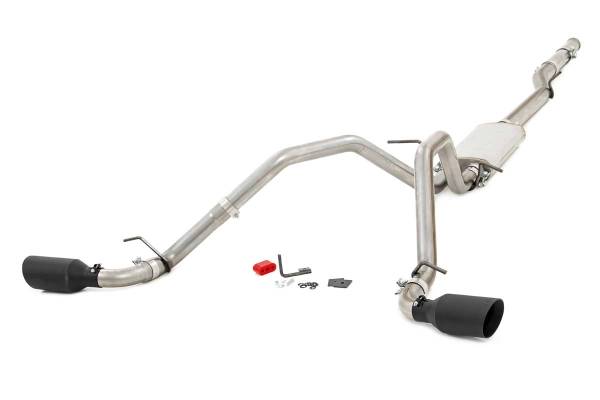 Rough Country - Dual Cat-Back Exhaust System w/Black Tips 14-18 Silverado/Sierra 1500 5.3L Rough Country