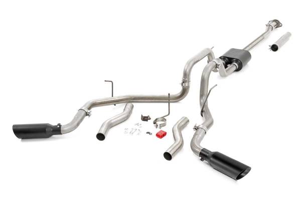 Rough Country - Dual Cat-Back Exhaust System w/Black Tips 09-14 F-150 V8-4.6L, 5.0L, 5.4L Rough Country