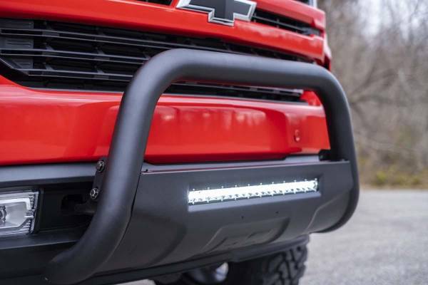 Rough Country - 19-20 Silverado/Sierra 1500 Bull Bar w/LED Light Bar Black Rough Country