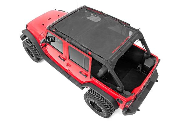 Rough Country - Jeep Wrangler JK Unlimited Mesh Bikini Top Plus 07-18 4 Door Black Rough Country