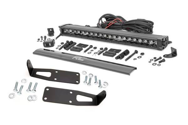 Rough Country - Dodge Hidden Bumper Kit w/ 20-Inch LED Light Bar Black Series w/ White DRL 03-18 Ram 2500/3500 Rough Country