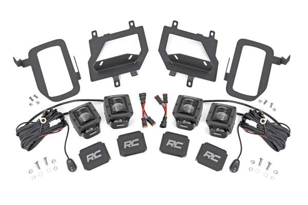 Rough Country - Ford LED Fog Light Kit Black Series w/ SAE LED Fog Light 15-19 F-150 Rough Country