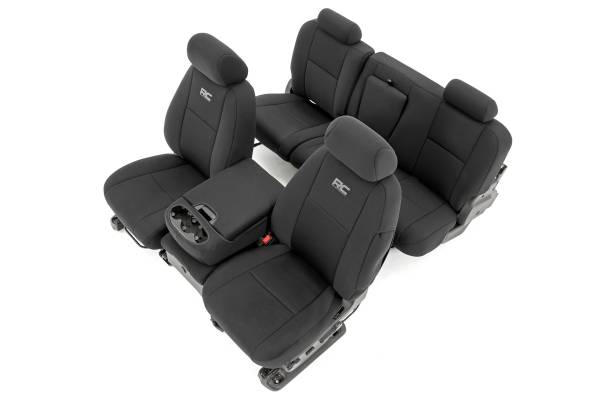 Rough Country - GM Neoprene Front and Rear Seat Covers Black (07-13 1500/11-13 2500) Rough Country