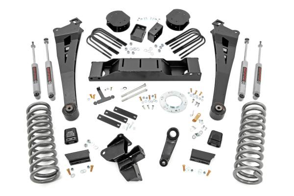 Rough Country - 5.0 Inch Dodge Radius Arm Suspension Lift Kit (2020 Ram 3500 4WD Diesel, Air Ride, Dual Rear Wheels) Rough Country