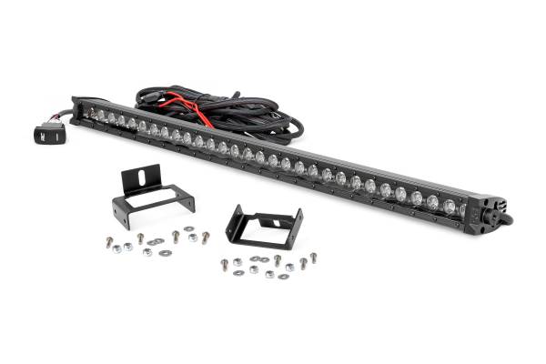 Rough Country - Ford Super Duty 30-inch Black Series Cree LED Grille Kit w/Cool White DRL (Single) Rough Country