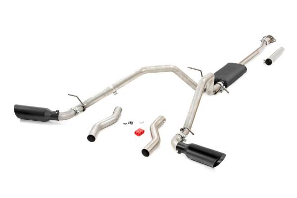 Rough Country - Dual Cat-Back Exhaust System w/ Black Tips (19-20 Ram 1500 V8 - 5.7L) Rough Country