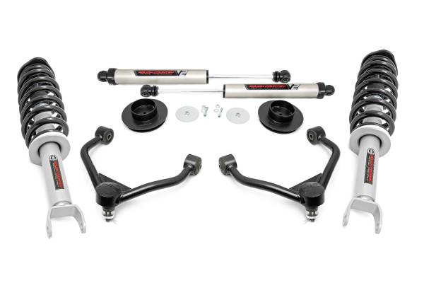 Rough Country - 3.0 Inch Dodge Bolt-On Lift Kit w/ N3 Struts and Rear V2 Shocks For 12-23 Ram 1500 4WD Rough Country