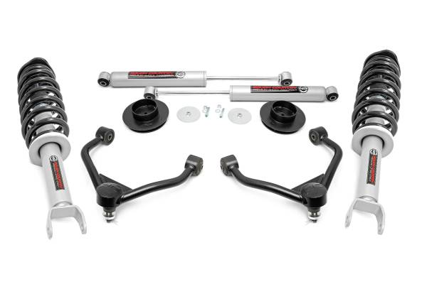 Rough Country - 3.0 Inch Dodge Bolt-On Lift Kit w/ N3 Struts and Rear N3 Shocks For 12-Up Ram 1500 4WD Rough Country