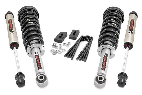 Rough Country - 2.0 Inch Ford Leveling Kit w/N3 Struts and V2 Shocks For 2021 F-150 Rough Country