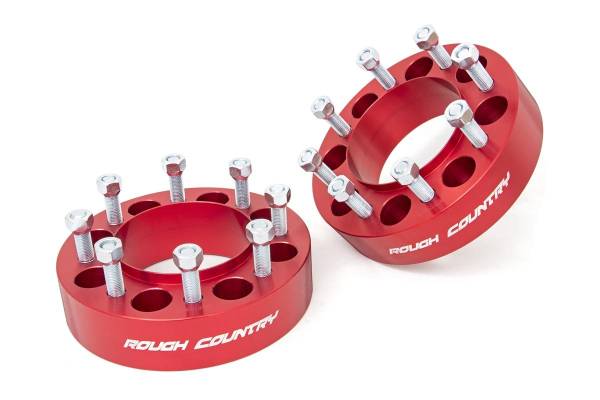 Rough Country - 2 Inch Wheel Spacers 8x170 Red 03-21 Ford Super Duty 4WD Rough Country