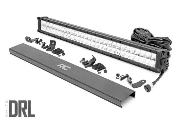 Rough Country - 30-inch Cree LED Light Bar Dual Row Chrome Series w/ Cool White DRL Rough Country