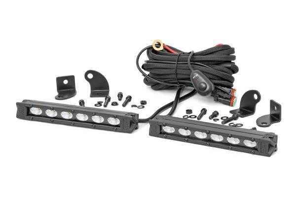 Rough Country - 6-inch Slimline Cree LED Light Bars Pair Black Series Rough Country