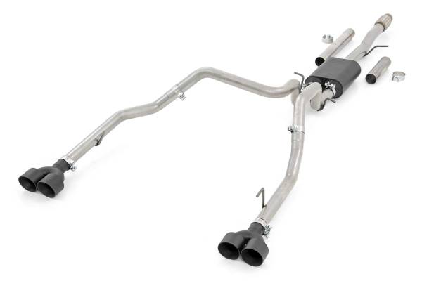 Rough Country - Dual Cat-Back Exhaust System w/ Black Tips 19-21 Chevy/GMC 1500 6.2L Rough Country