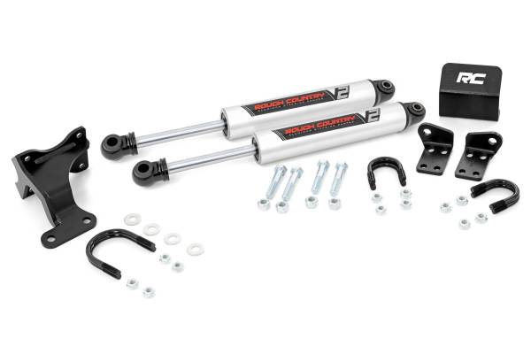 Rough Country - V2 Steering Stabilizer Dual 07-18 Jeep Wrangler JK Rough Country