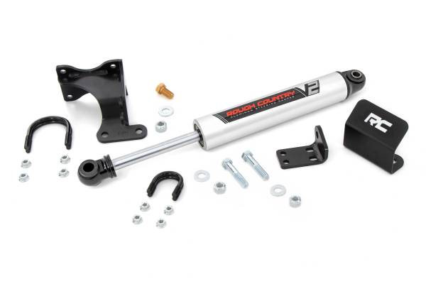 Rough Country - V2 Steering Stabilizer Axle Bracket 07-18 Jeep Wrangler JK Rough Country