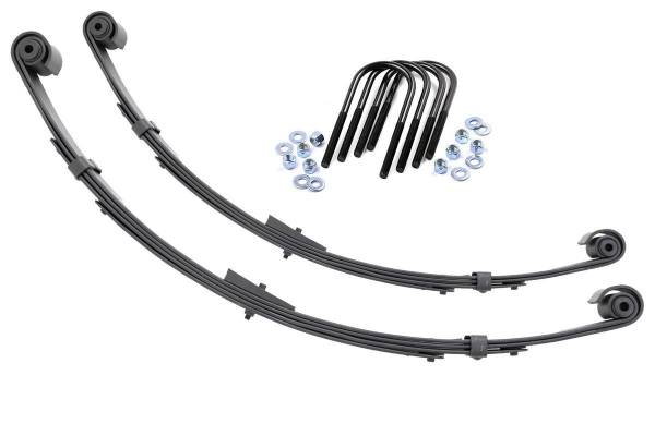 Rough Country - Rear Leaf Springs Military Wrap 4 Inch Lift Pair 87-95 Jeep Wrangler YJ Rough Country