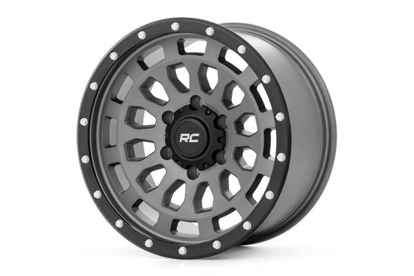 Rough Country - 87 Series Wheel Simulated Beadlock Gray/Black 17x8.5 6x5.5 +0mm Rough Country