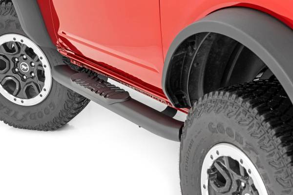 Rough Country - Oval Nerf Steps 2-Door Black Ford Bronco 2 Door 4WD 21-Up Rough Country