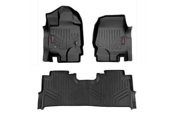 Rough Country - Floor Mats Front Row Buckets w/Factory Under Seat Storage Ford F-150 2WD/4WD 15-Up Rough Country