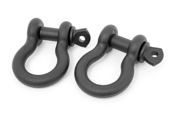 Rough Country - D Ring Shackles Cast 5/8 Inch Pin Pair Black Rough Country