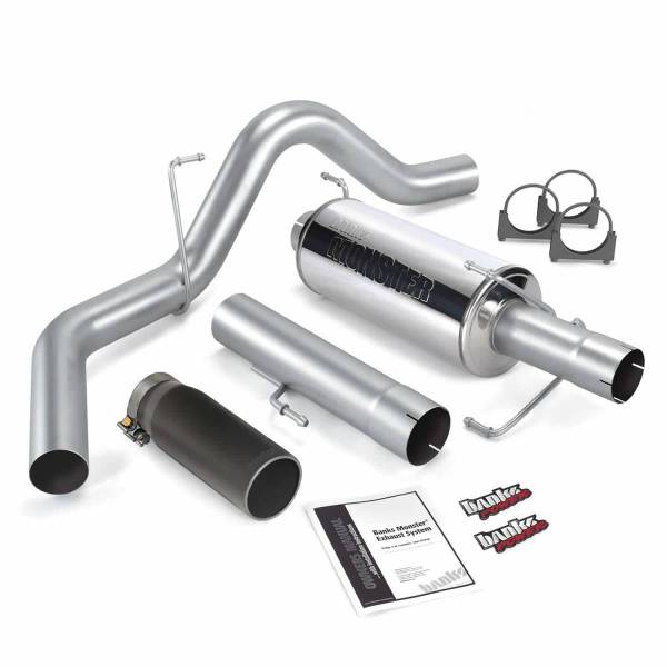 Banks Power - Monster Exhaust System Single Exit Black Round Tip 06-07 Dodge 325hp Mega Cab Banks Power