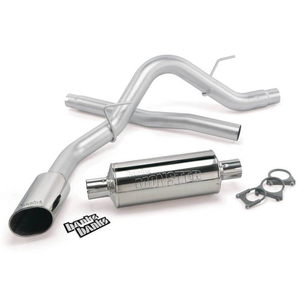 Banks Power - Monster Exhaust System Single Exit Chrome Ob Round Tip 11-14 Ford F-150 3.5L EcoBoost 5.0 6.2L all Cab/Bed Banks Power