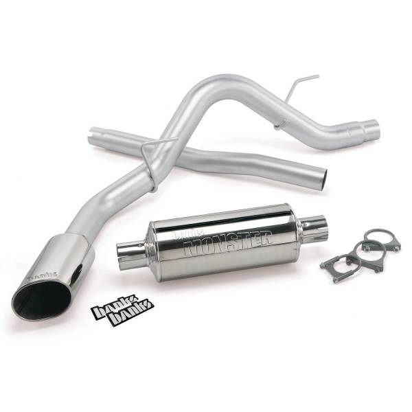 Banks Power - Monster Exhaust System Single Exit Chrome Ob Round Tip Ford 6.2L F-150 Raptor 10 ECSB and 11-14 ECSB-CCSB to Banks Power