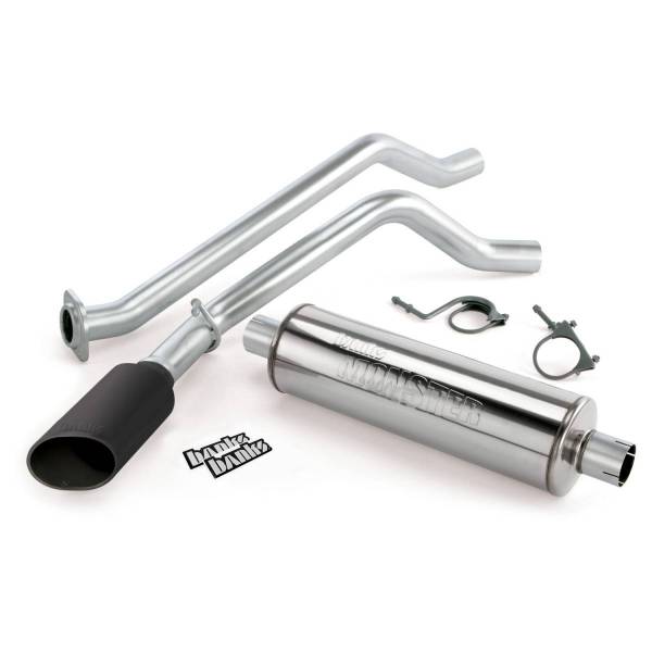 Banks Power - Monster Exhaust System Single Side Exit Black Ob Round Tip 14-18 Chevy 5.3L CCSB Banks Power