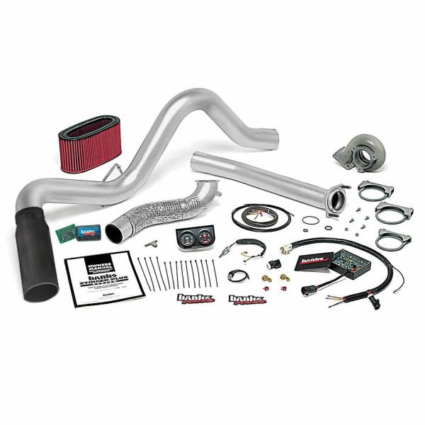 Banks Power - Stinger Plus Bundle Power System W/Single Exit Exhaust Black Tip 95.5-97 Ford 7.3L Automatic Transmission Banks Power