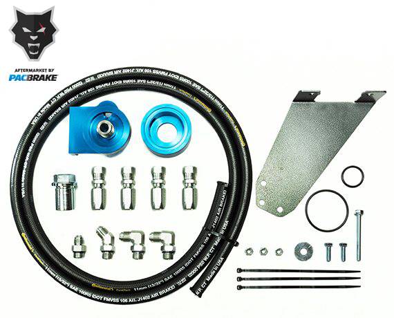 Pacbrake - HP10592 Remote Oil Filter Kit For 2003-2007 Ram w/ 5.9L Cummins;Filter Thread of 1 inch - 16 UN