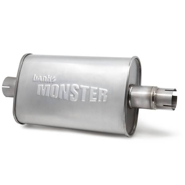Banks Power - Stainless Steel Exhaust Muffler 2.5 Inch Inlet and Outlet W/adapter 91-99 Jeep 4.0L Banks Power