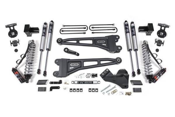BDS Suspension - 4 Inch Lift Kit w/ Radius Arm FOX 2.5 Performance Elite Coil-Over Conversion Ford F250/F350 Super Duty 17-19 4WD Diesel 5 Inch Block 2 Leaf Main FOX 2.0 Performance