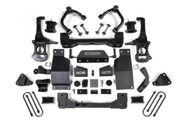 BDS Suspension - 2025 Silverado/Sierra 1500 4WD 4 Inch Suspension Lift Kit w/ARC 3.0 Diesel / 2.7 Gas 3 Inch Rear Block Spacer Front BDS Suspension