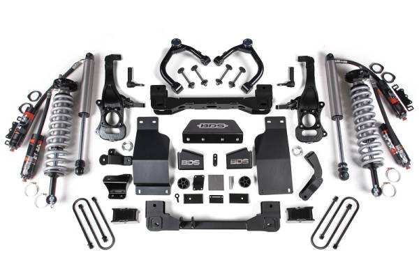 BDS Suspension - 2025 Silverado/Sierra 1500 4WD 4 Inch Suspension Lift Kit 3.0 Diesel / 2.7 Gas 3 Inch Rear Block -Fox 2.5 PES C/O Front Fox 2.5 PES Rear BDS Suspension