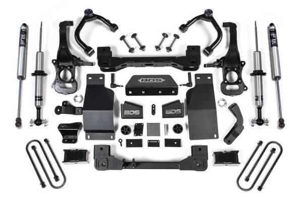 BDS Suspension - 2025 Silverado/Sierra 1500 4WD 4 Inch Suspension Lift Kit 3.0 Diesel / 2.7 Gas 3 Inch Rear Block Spacer Front NX2 Rear