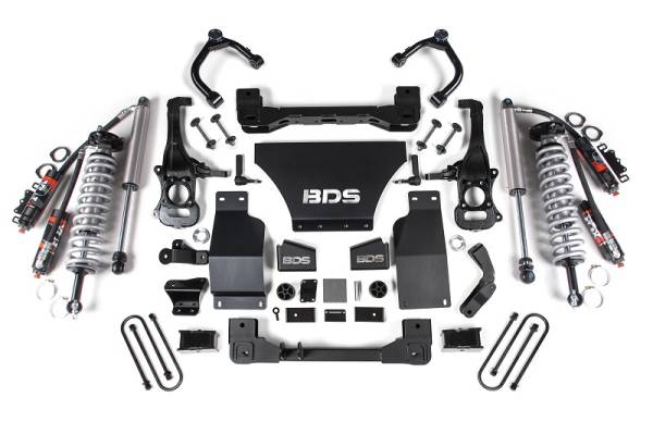 BDS Suspension - 2025 Silverado/Sierra 1500 4WD 4 Inch Suspension Lift Kit V8 Gas 3 Inch Rear Block -Fox 2.5 PES C/O Front Fox 2.5 PES Rear BDS Suspension