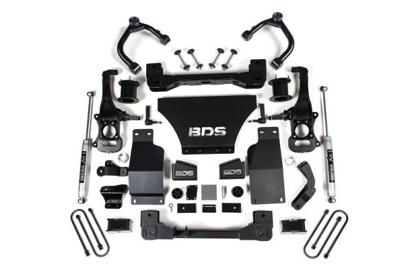 BDS Suspension - 2025 Silverado/Sierra 1500 4WD 4 Inch Suspension Lift Kit V8 Gas 3 Inch Rear Block Spacer Front NX2 Rearr BDS Suspension