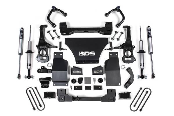BDS Suspension - 2025 Silverado/Sierra 1500 4WD 4 Inch Suspension Lift Kit V8 Gas 3 Inch Rear Block Fox 2.0 IFP PS Snap Ring Strut Front Fox 2.0 IFP PS Rear BDS Suspension
