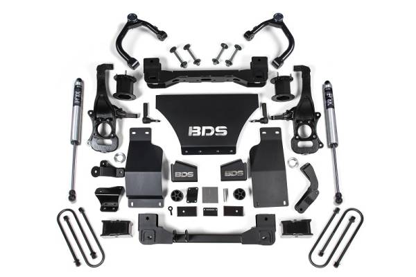 BDS Suspension - 2025 Silverado/Sierra 1500 4WD 4 Inch Suspension Lift Kit V8 Gas 3 Inch Rear Block Spacer Front Fox 2.0 PS Rear BDS Suspension