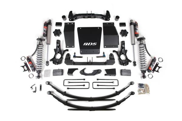 BDS Suspension - 4 Inch Lift Kit FOX 2.5 Performance Elite Leaf Springs Cast Steel Coil-Over 14-18 Silverado/Sierra 1500 4WD