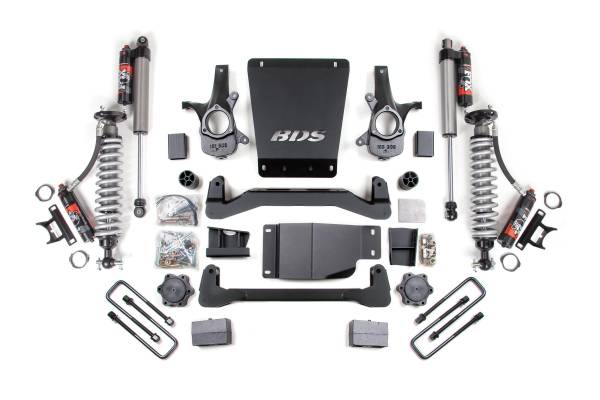 BDS Suspension - 4 Inch Lift Kit FOX 2.5 Performance Elite 5 Inch Block Lift Coil-Over 07-13 Silverado/Sierra 1500 4WD BDS Suspension